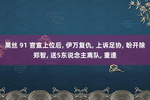 黑丝 91 官宣上位后, 伊万复仇, 上诉足协, 盼开除郑智, 送5东说念主离队, 重逢