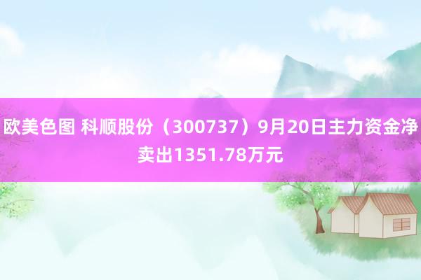 欧美色图 科顺股份（300737）9月20日主力资金净卖出1351.78万元