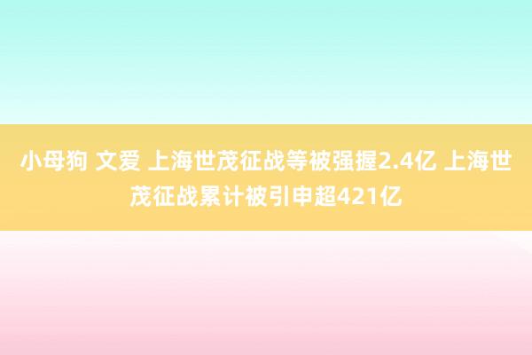 小母狗 文爱 上海世茂征战等被强握2.4亿 上海世茂征战累计被引申超421亿