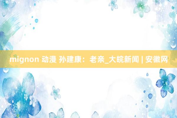 mignon 动漫 孙建康：老亲_大皖新闻 | 安徽网