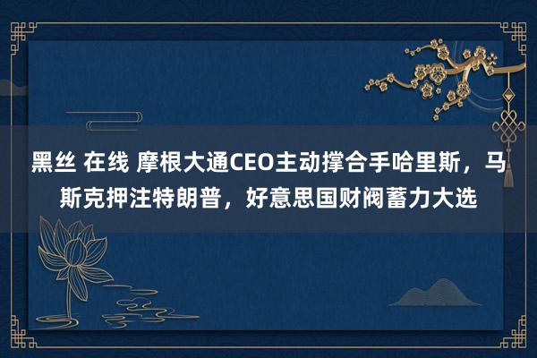 黑丝 在线 摩根大通CEO主动撑合手哈里斯，马斯克押注特朗普，好意思国财阀蓄力大选