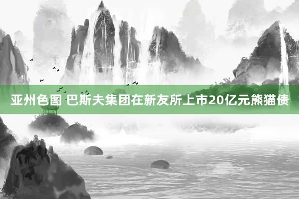 亚州色图 巴斯夫集团在新友所上市20亿元熊猫债