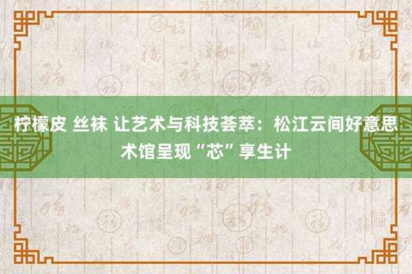 柠檬皮 丝袜 让艺术与科技荟萃：松江云间好意思术馆呈现“芯”享生计