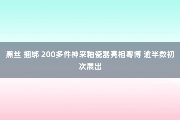 黑丝 捆绑 200多件神采釉瓷器亮相粤博 逾半数初次展出