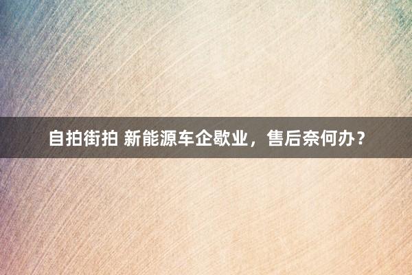 自拍街拍 新能源车企歇业，售后奈何办？