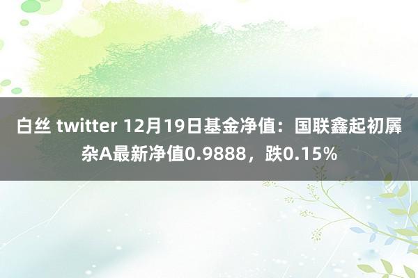 白丝 twitter 12月19日基金净值：国联鑫起初羼杂A最新净值0.9888，跌0.15%