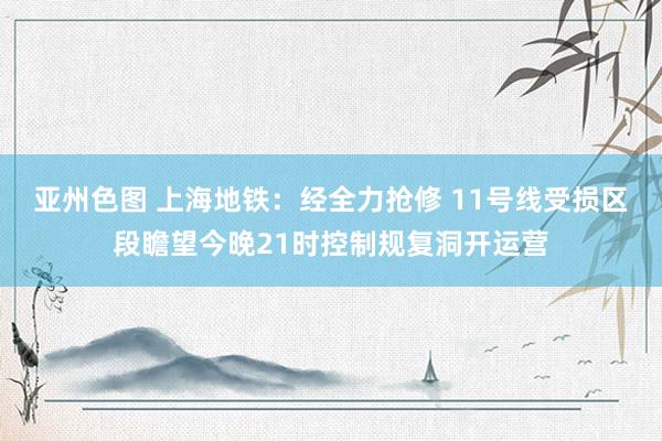 亚州色图 上海地铁：经全力抢修 11号线受损区段瞻望今晚21时控制规复洞开运营