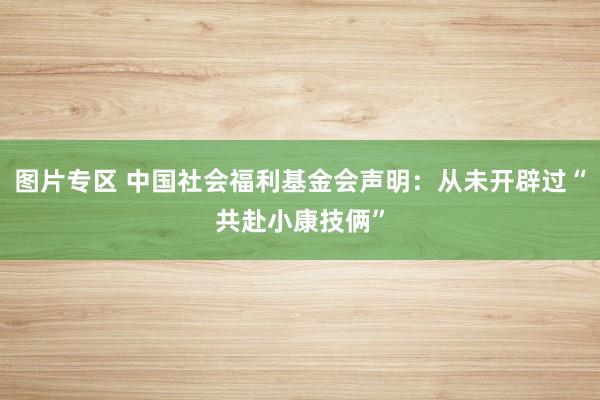 图片专区 中国社会福利基金会声明：从未开辟过“共赴小康技俩”