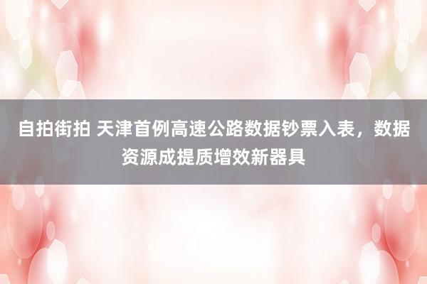 自拍街拍 天津首例高速公路数据钞票入表，数据资源成提质增效新器具