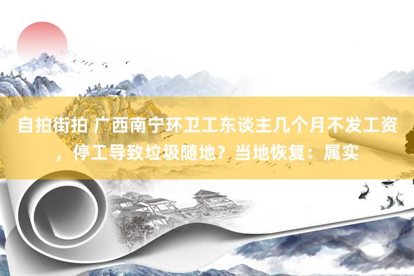 自拍街拍 广西南宁环卫工东谈主几个月不发工资，停工导致垃圾随