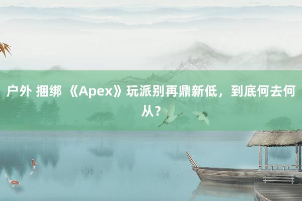 户外 捆绑 《Apex》玩派别再鼎新低，到底何去何从？