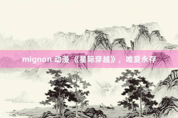 mignon 动漫 《星际穿越》，唯爱永存