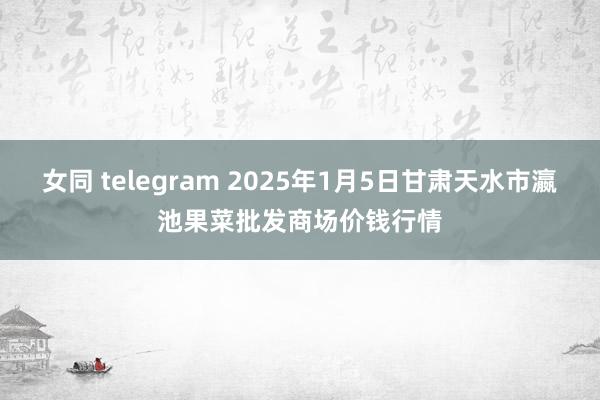 女同 telegram 2025年1月5日甘肃天水市瀛池果菜