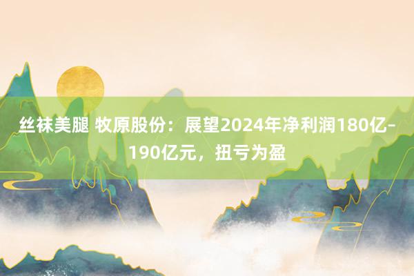 丝袜美腿 牧原股份：展望2024年净利润180亿–190亿元