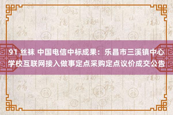 91 丝袜 中国电信中标成果：乐昌市三溪镇中心学校互联网接入