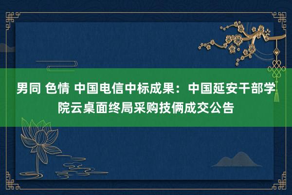 男同 色情 中国电信中标成果：中国延安干部学院云桌面终局采购