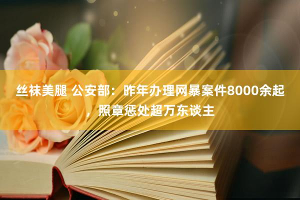 丝袜美腿 公安部：昨年办理网暴案件8000余起，照章惩处超万东谈主