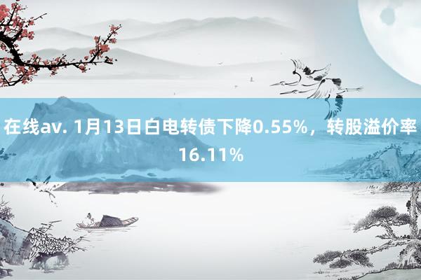 在线av. 1月13日白电转债下降0.55%，转股溢价率16