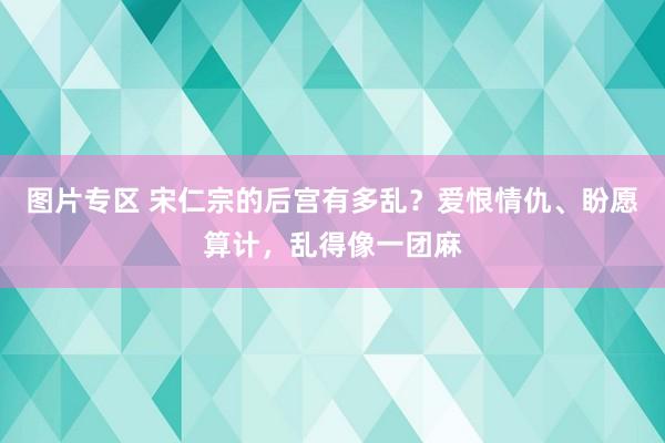 图片专区 宋仁宗的后宫有多乱？爱恨情仇、盼愿算计，乱得像一团麻